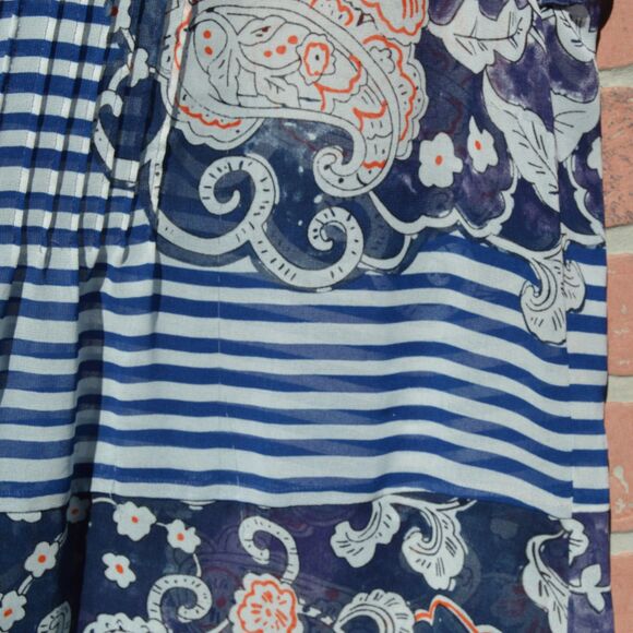 Cabi Women's Peplum with Paisely Stripes Blue Tank Top Size Large - Picture 7 of 7